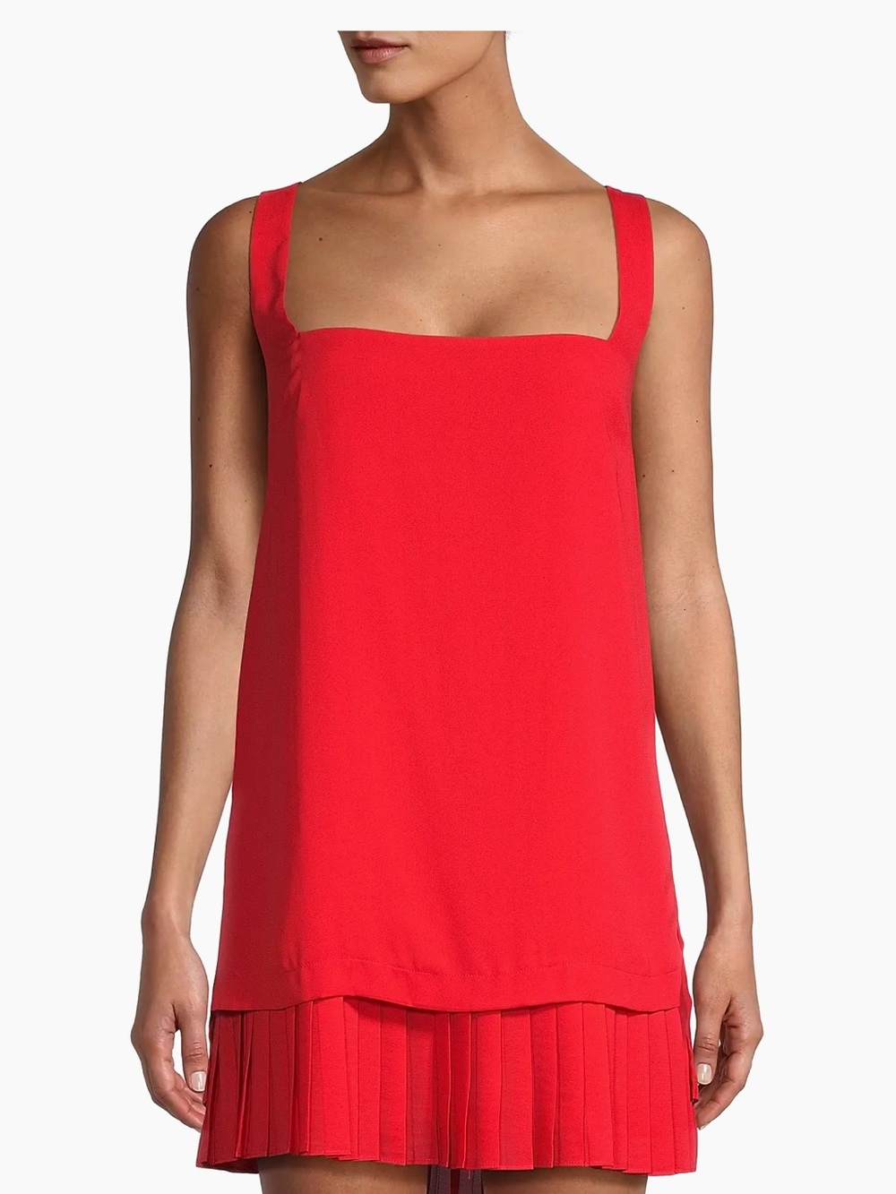 NWT! Red Pleated-Hem Shift Dress Laundry by Shelli Segal